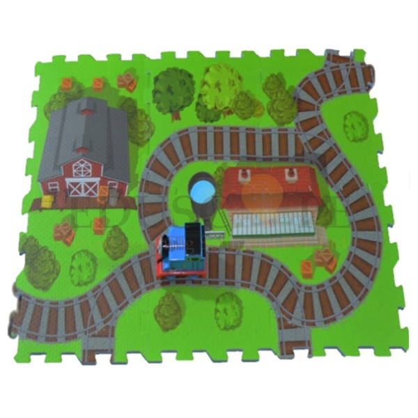 Puzzle Mat with Train Set