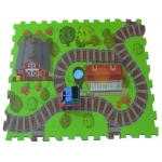 Puzzle Mat with Train Set